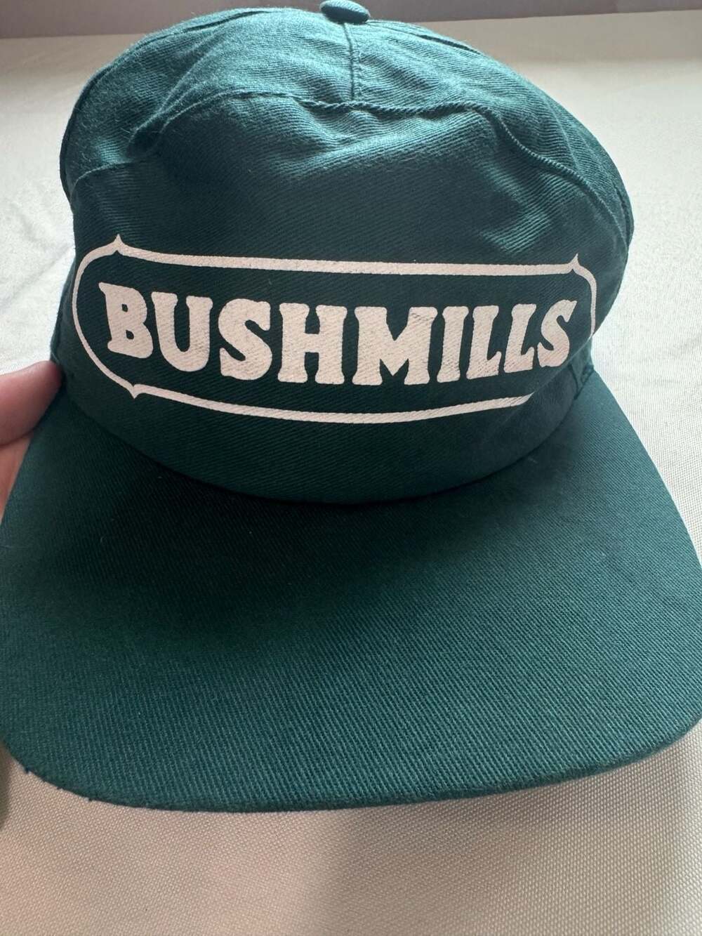 Vintage Bushmills Irish Whiskey Green Snapback Hat Distressed Promo One Size